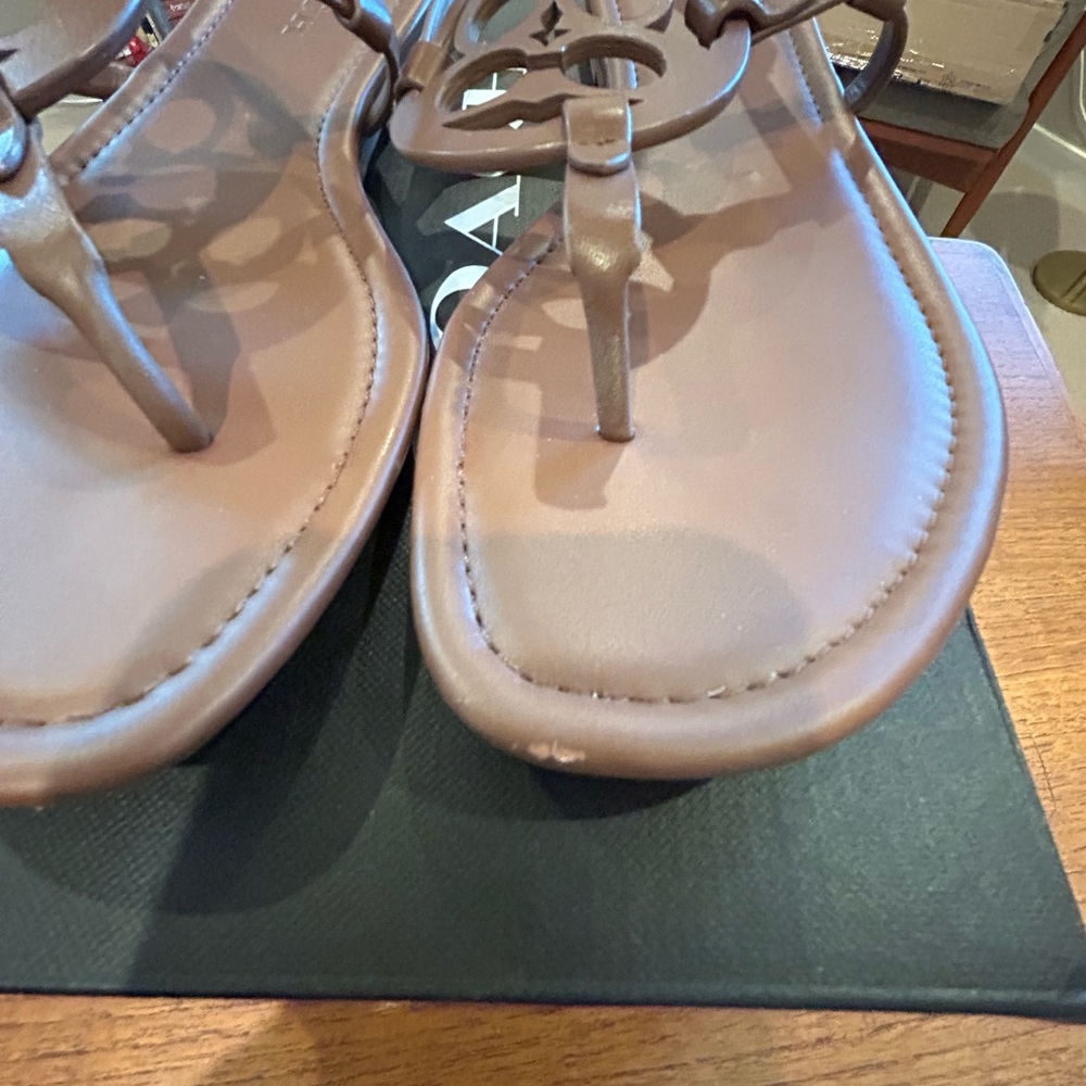 Coach Jaci Leather Sandal, Saddle, Size 8.5 - Picture 6 of 14